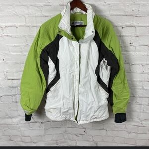 Columbia Green & Black Ski Coat Size Large Nice & Thick
